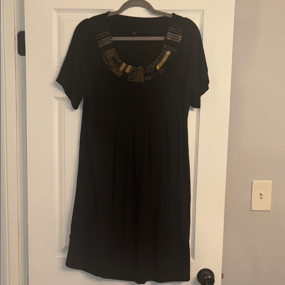 Tiana B. Black Dress with Gold Accents